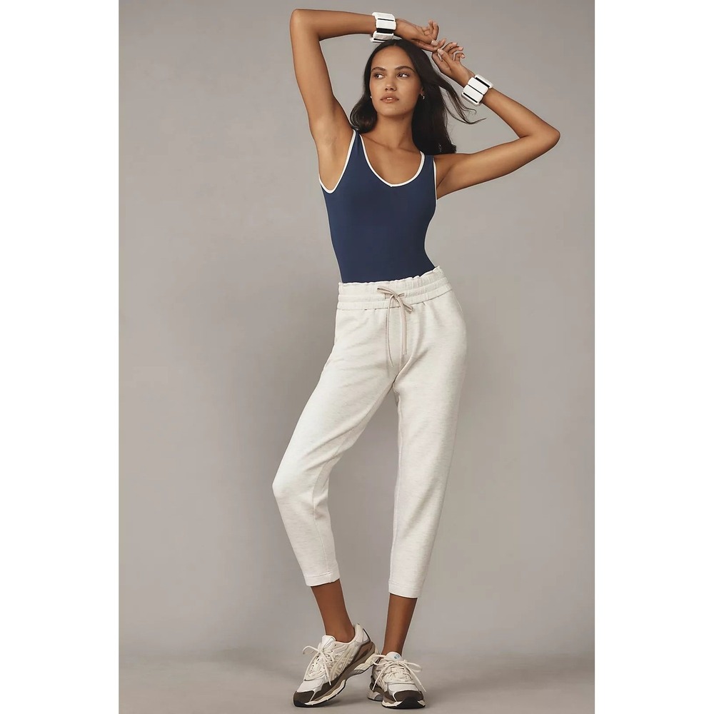 Varley Doublesoft Slim Sweatpant NWT Ivory Marl Sz XL Anthropologie $120 Joggers
